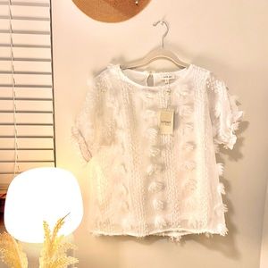 Ivory textured blouse
